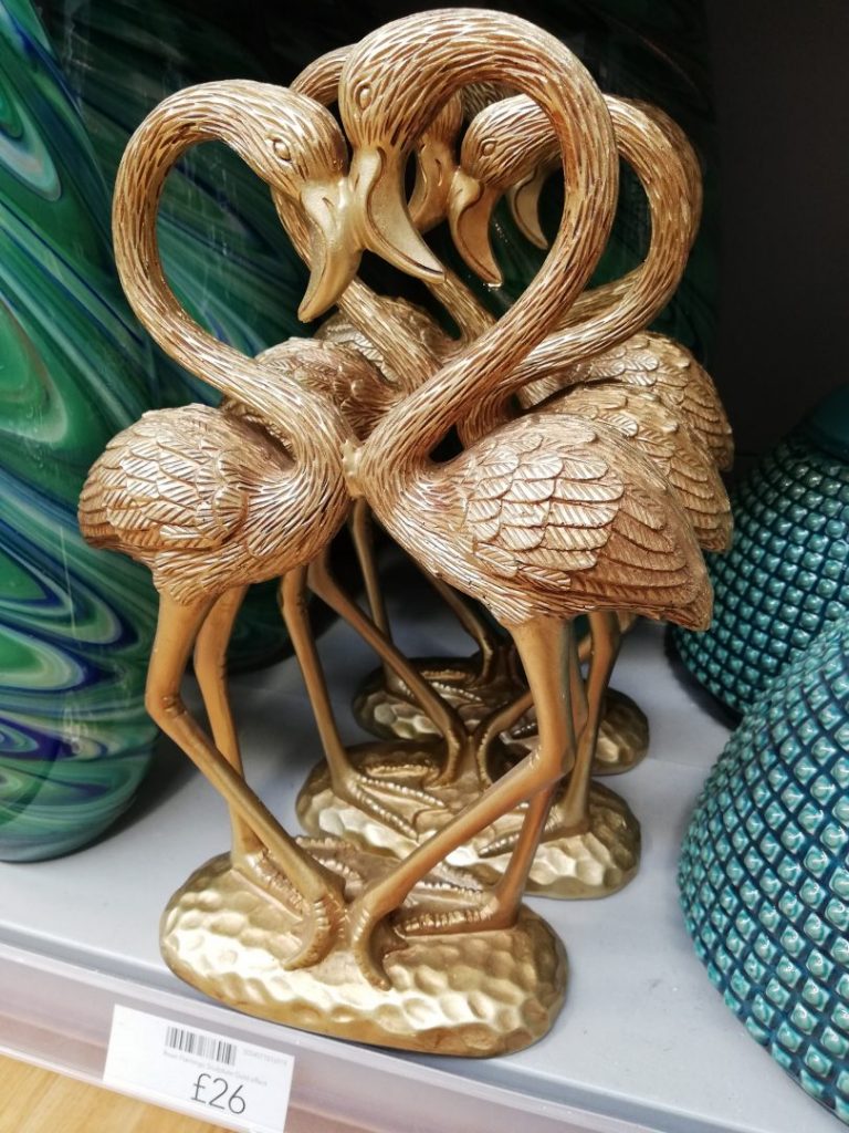 Dunelm Resin Gold Flamingo